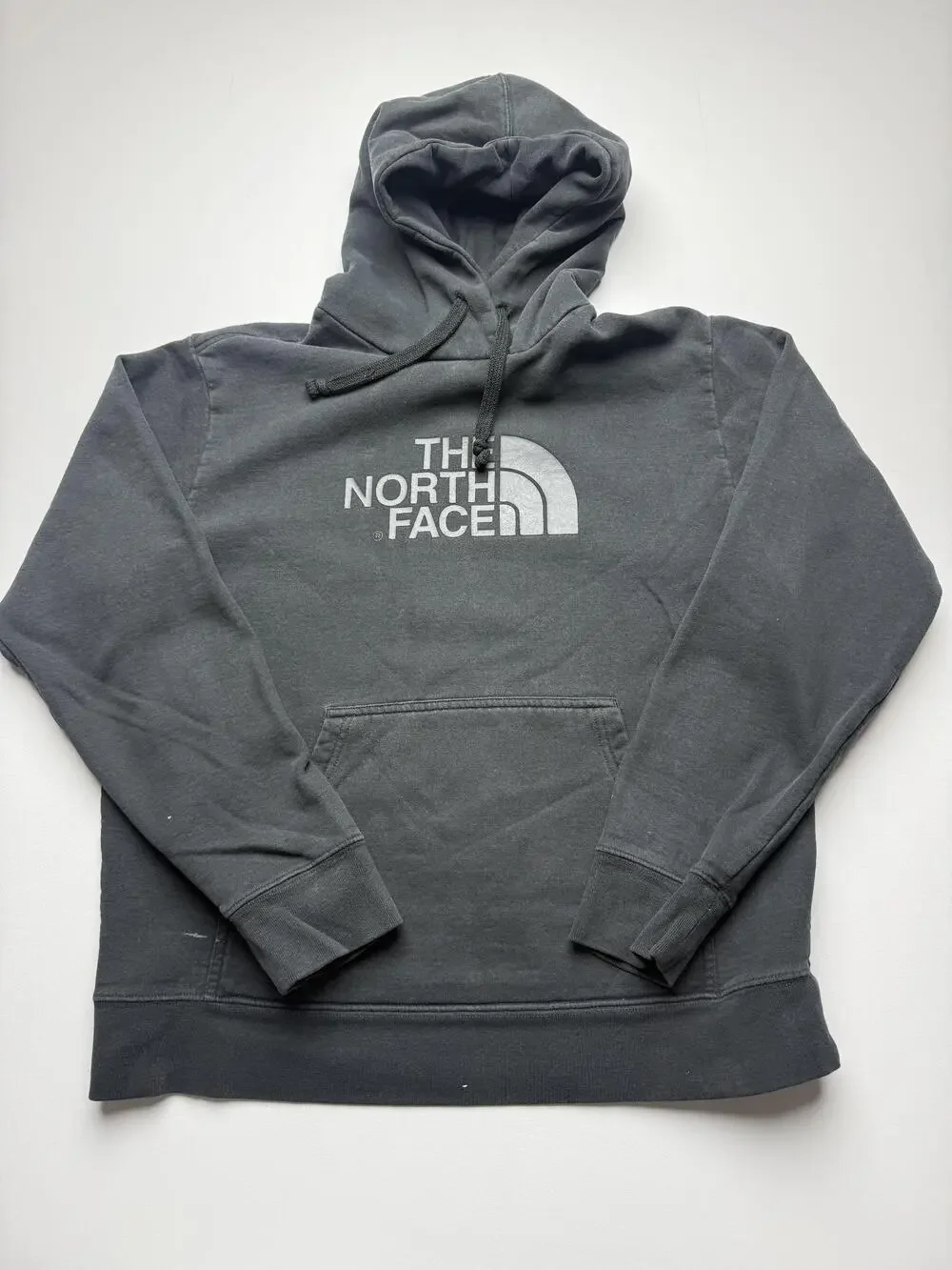 The North Face Hoodie Sweatshirt Mens Large Gray Pullover Fleece Logo Graphic